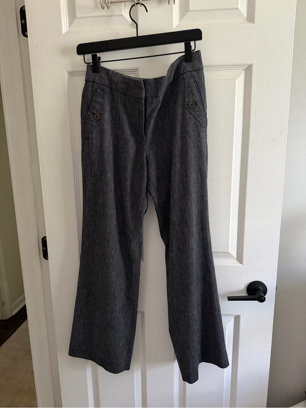 LOFT Petites Navy Wide-Leg Trousers